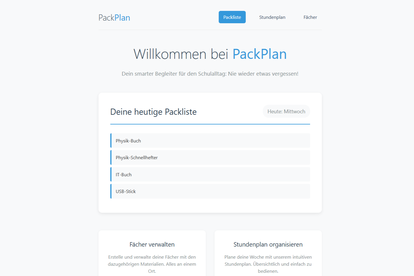 Packplan Screenshot
